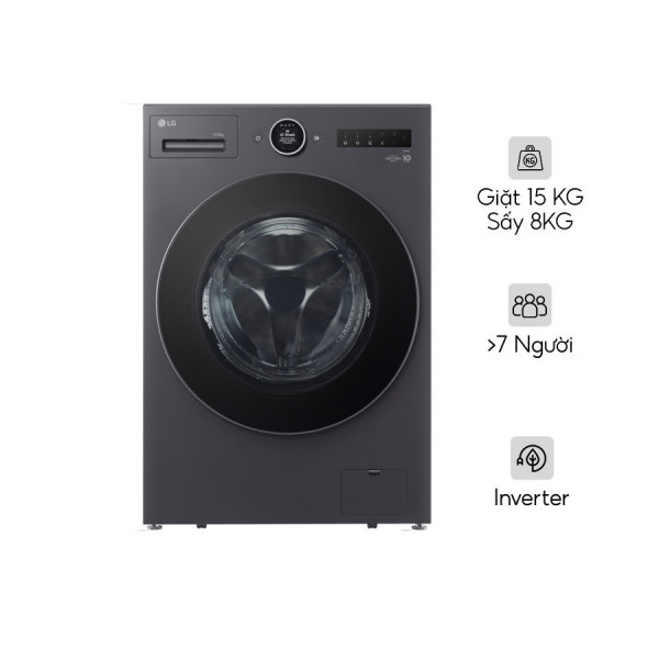 Máy giặt sấy LG F2515RNTG inverter giặt 15 sấy 8kg