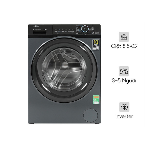 Máy giặt Aqua Inverter 8.5 kg AQD-A852J.BK Lồng ngang