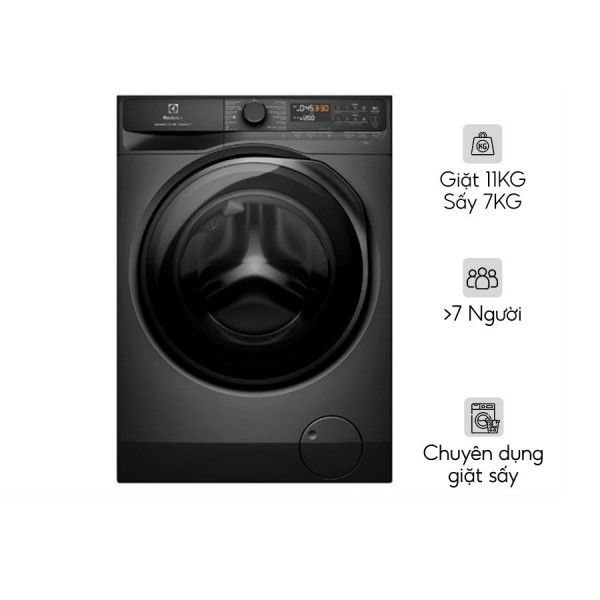 Máy giặt sấy Electrolux 700 Inverter giặt 11 kg - sấy 7 kg EWW1143R7SC