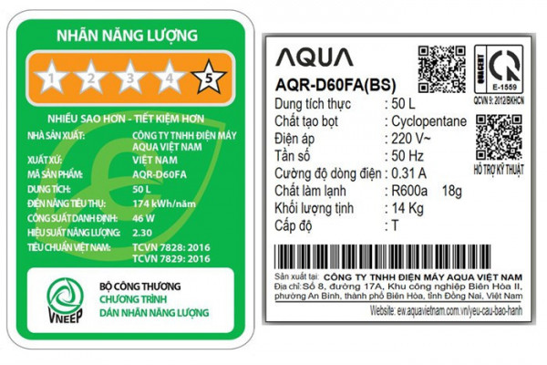 Tủ lạnh Aqua 50 lít AQR-D60FA(BS)