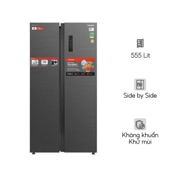 Tủ lạnh Toshiba Inverter 555 lít GR-RS696WI-PMV(60)-AG
