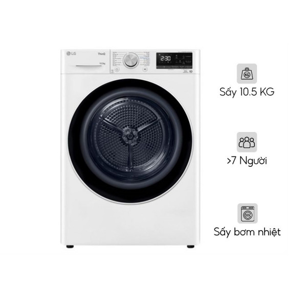 Máy sấy bơm nhiệt LG 10.5 kg DVHP50W