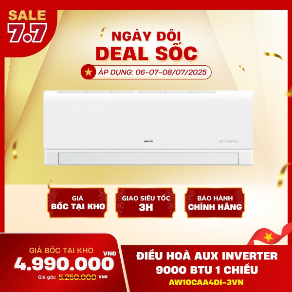 Điều hoà Aux Inverter 9000 BTU 1 chiều AW10CAA4DI-3VN