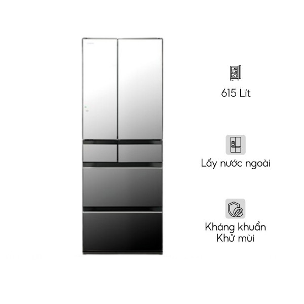 Tủ lạnh Hitachi Inverter 617 lít R-HW620RV X