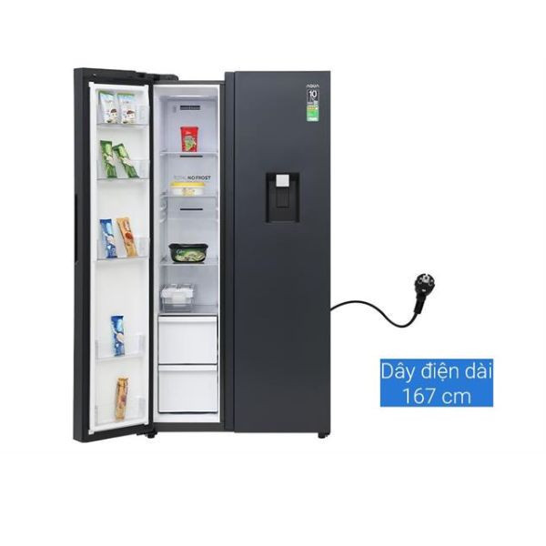 Tủ lạnh Aqua Inverter 569 lít Side By Side AQR-S633XA(WSL)