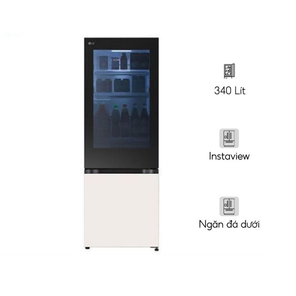 Tủ lạnh LG Inverter 340 lít InstaView LBB33BGMAI
