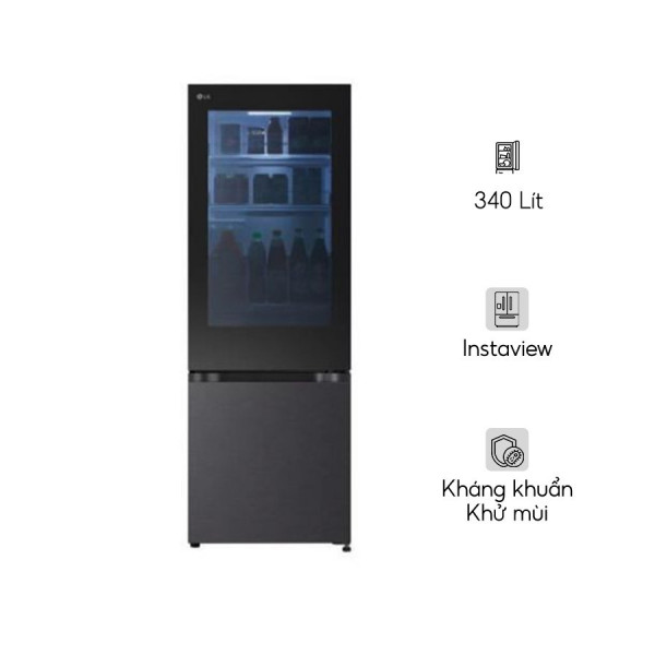 Tủ lạnh LG Inverter 340 lít InstaView LBB33BLMAI