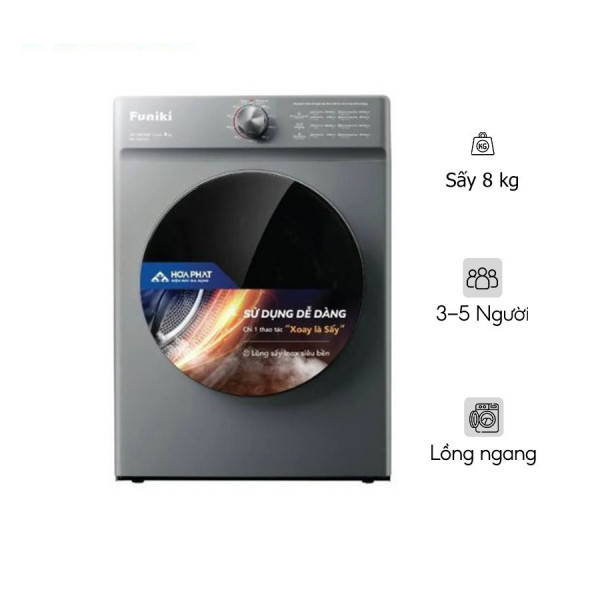 Máy sấy thông hơi Funiki 8kg HD V680AG