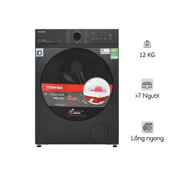 Máy giặt Toshiba Inverter 12 kg TW-T21BU130UWV(MG) Lồng ngang