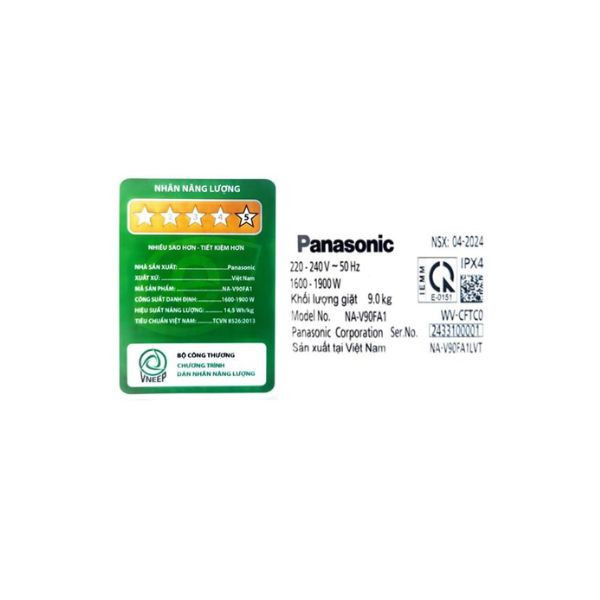 Máy giặt Panasonic Inverter 9 kg NA-V90FA1LVT