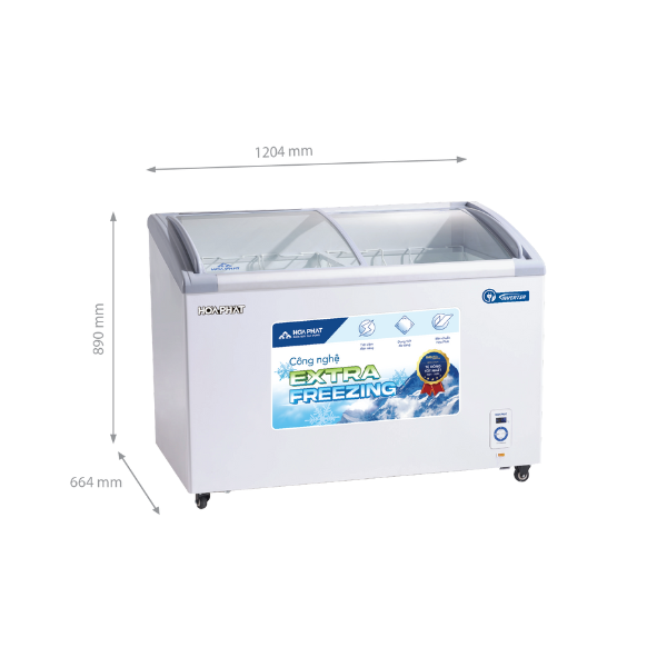 Tủ đông trưng bày Hòa Phát Inverter HSF AD8357.C1 357 lít