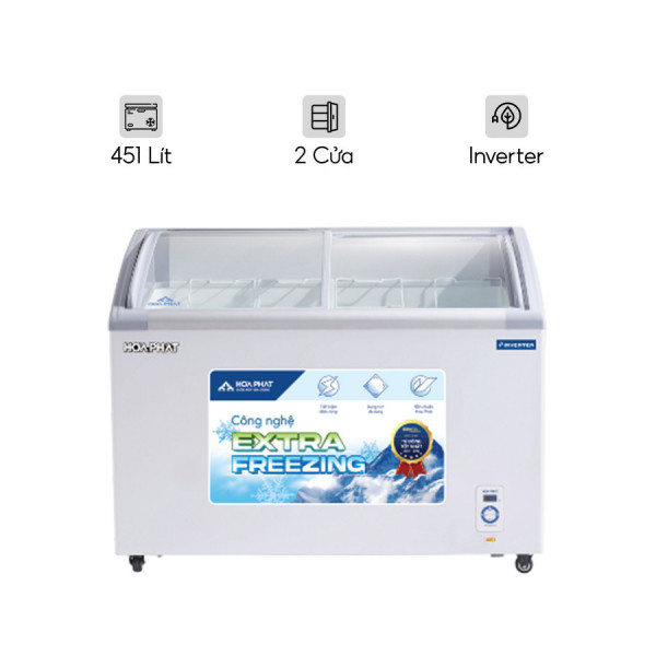 Tủ đông trưng bày Hòa Phát Inverter HSF AD8451.C1 451 lít