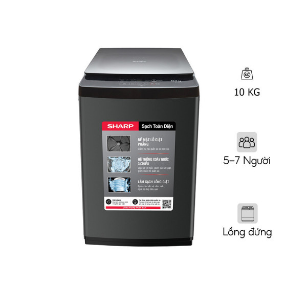 Máy giặt Sharp 10kg ES-Y100HV-S lồng đứng
