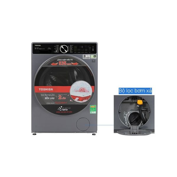 Máy giặt Toshiba Inverter 10,5 kg TW-T25BU115MWV(MG) Lồng ngang
