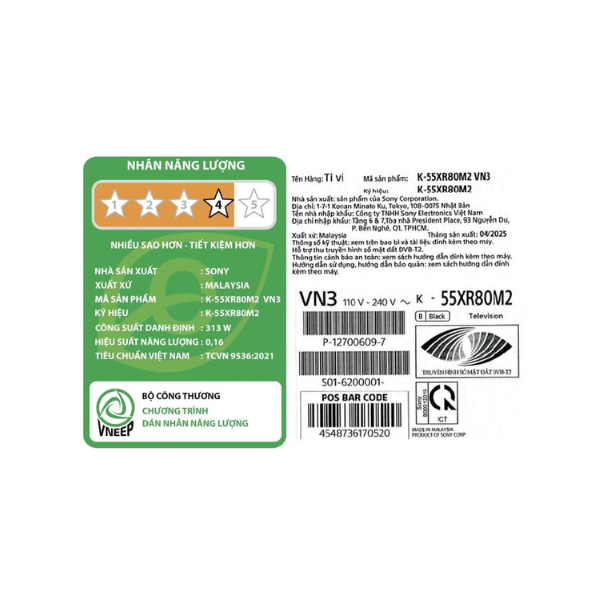 Google Tivi OLED Sony AI 4K 55 inch K-55XR80M2