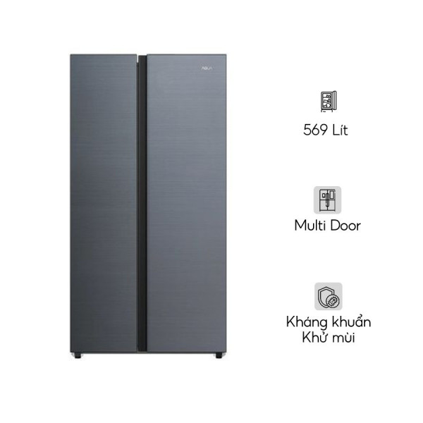 Tủ Lạnh Aqua Inverter 569 Lít AQR-S633XA(SL)