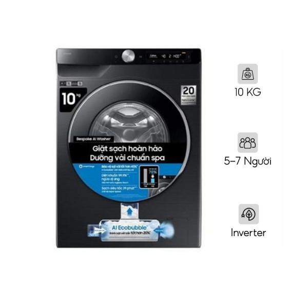 Máy giặt Samsung AI EcoBubble Inverter 10 kg WW10DG6U34LBSV