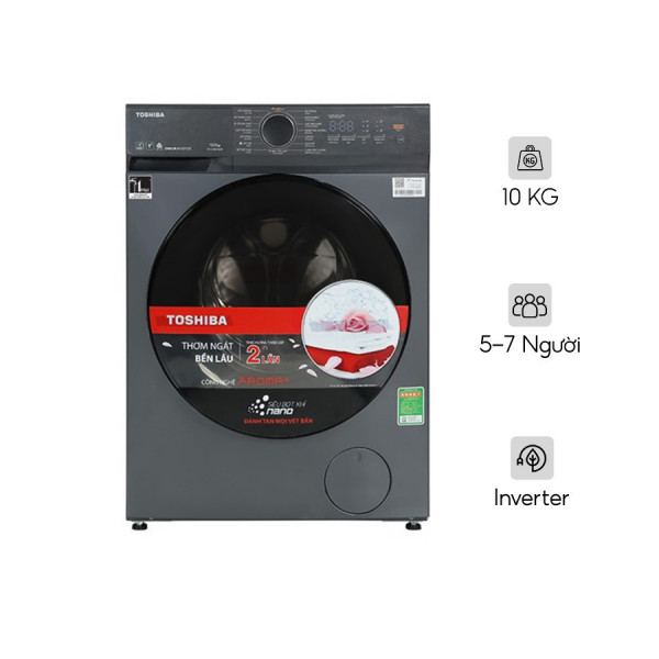 Máy giặt Toshiba Inverter 10 kg TW-T21BU110UWV(MG) Lồng ngang