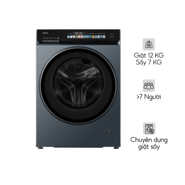 Máy giặt sấy Aqua Inverter giặt 12 kg - sấy 7 kg AWD12-BD4377U1L(GN)