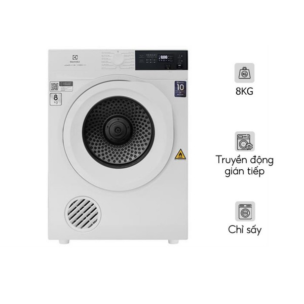 Máy sấy thông hơi Electrolux UltimateCare 8 kg EDV804H3WC