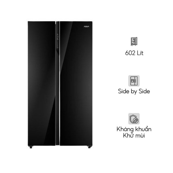 Tủ lạnh Aqua Inverter 602 lít Side By Side AQR-IG696FS GB