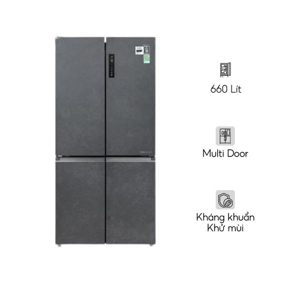 Tủ lạnh Aqua Inverter 660 lít Multi Door AQR-M727XA(GS)U1