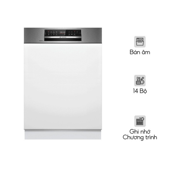 Máy rửa bát bán âm Bosch SMI6ZCS16E seri 6, sấy Zeolith