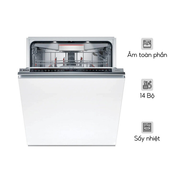 Máy rửa bát âm toàn phần Bosch SMD8TCX04E seri 8 sấy Zeolith, hé cửa