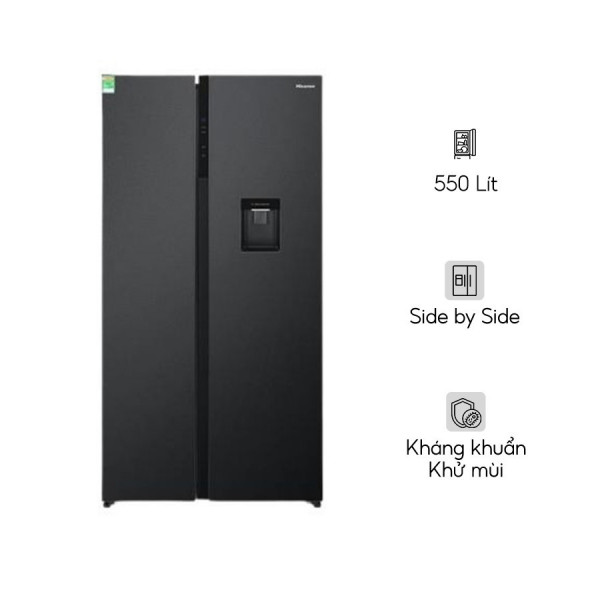 Tủ lạnh Hisense Inverter 550 lít Side By Side RS708N4EBND