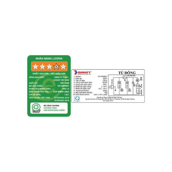 Tủ đông Sanaky 365 lít VH-5699W1