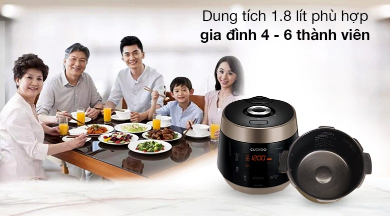 Nồi cơm điện tử áp suất Cuckoo 1.8 lít CRP-PK1000S/BKCGVNCV 