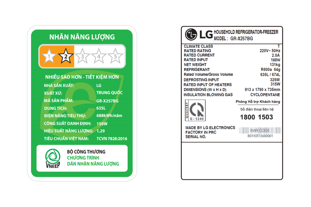 Tủ lạnh LG Inverter 635 Lít Side By Side InstaView Door-in-Door GR-X257BG