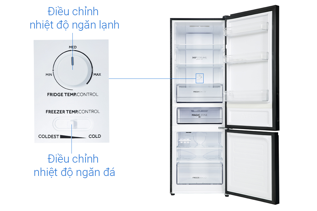 Tủ lạnh Aqua Inverter 324 lít AQR-B390MA(FB)