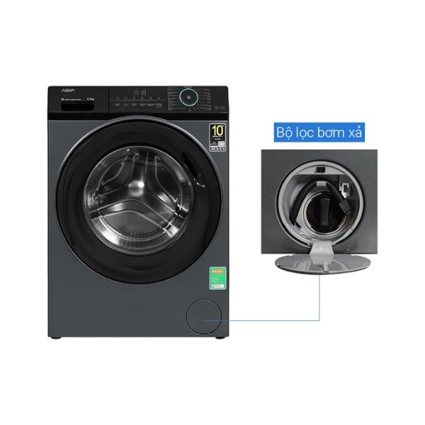 Máy giặt Aqua Inverter 9.5 kg AQD-A952J.BK Lồng ngang
