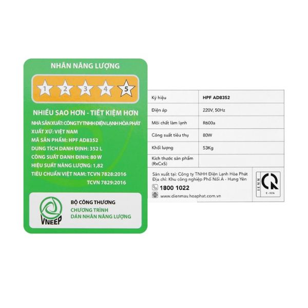 Tủ đông Hòa Phát Inverter 352 Lít HPF AD8352