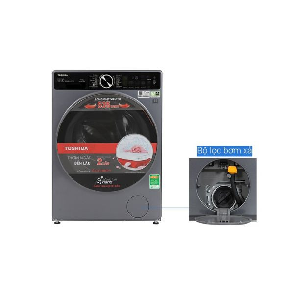 Máy giặt Toshiba Inverter 10,5 kg TW-T25BU115MWV(MG) Lồng ngang